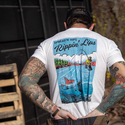 Spreadin' Hips & Rippin' Lips Fishing Club Men's T-Shirt