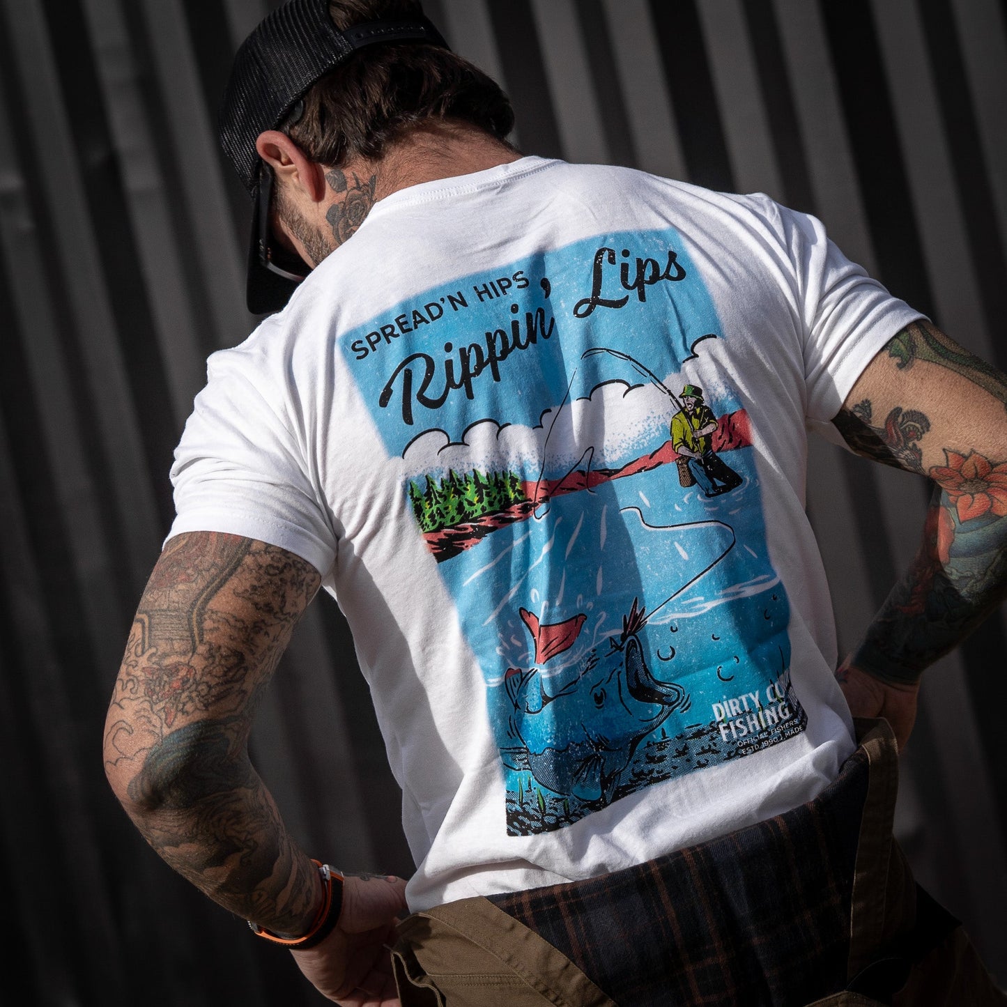 Spreadin' Hips & Rippin' Lips Fishing Club Men's T-Shirt