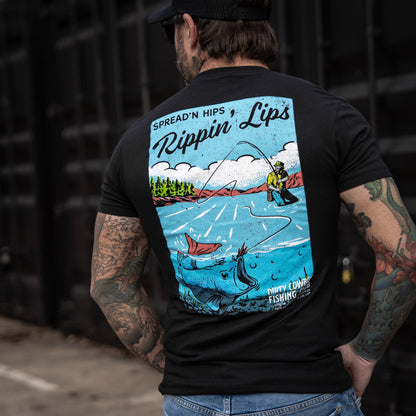 Spreadin' Hips & Rippin' Lips Fishing Club Men's T-Shirt
