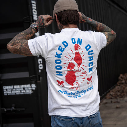 Hooked On Quack Duck Hunting Club Men's T-Shirt