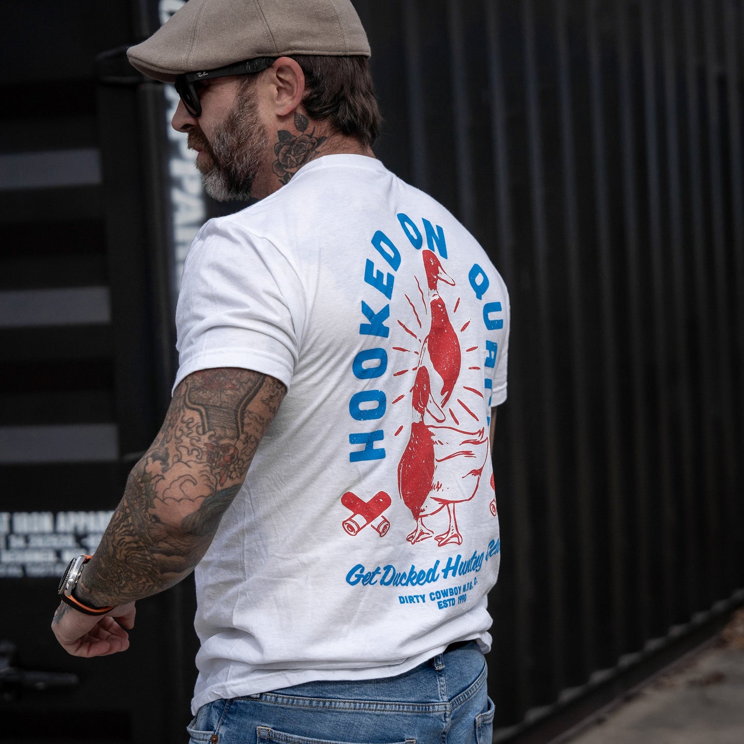 Hooked On Quack Duck Hunting Club Men's T-Shirt