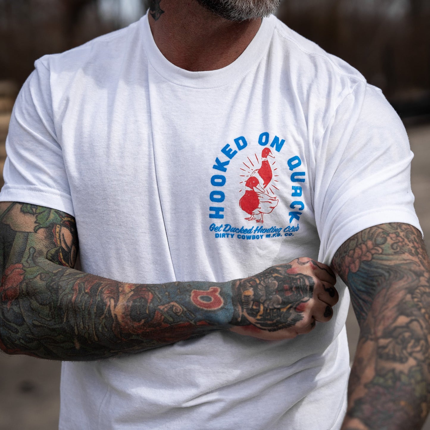 Hooked On Quack Duck Hunting Club Men's T-Shirt