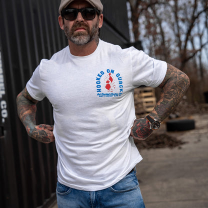 Hooked On Quack Duck Hunting Club Men's T-Shirt