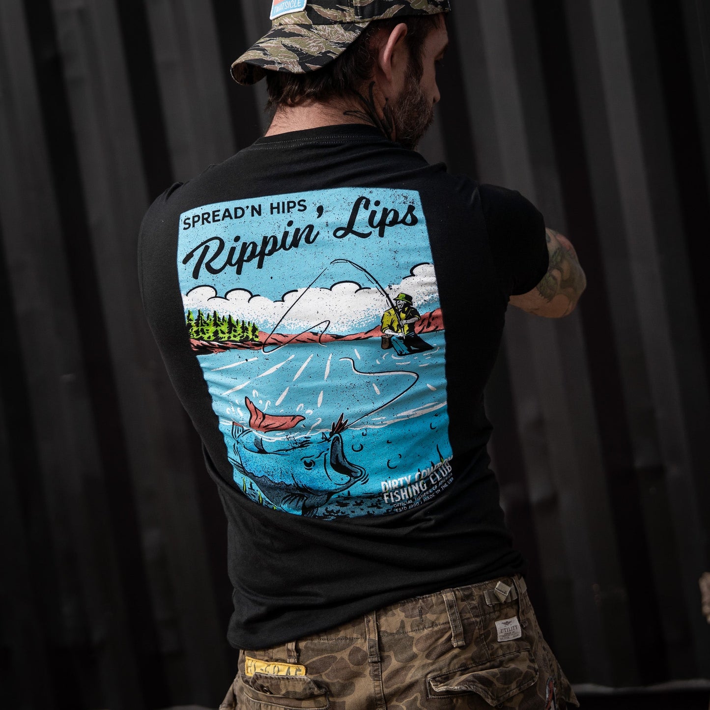 Spreadin' Hips & Rippin' Lips Fishing Club Men's T-Shirt