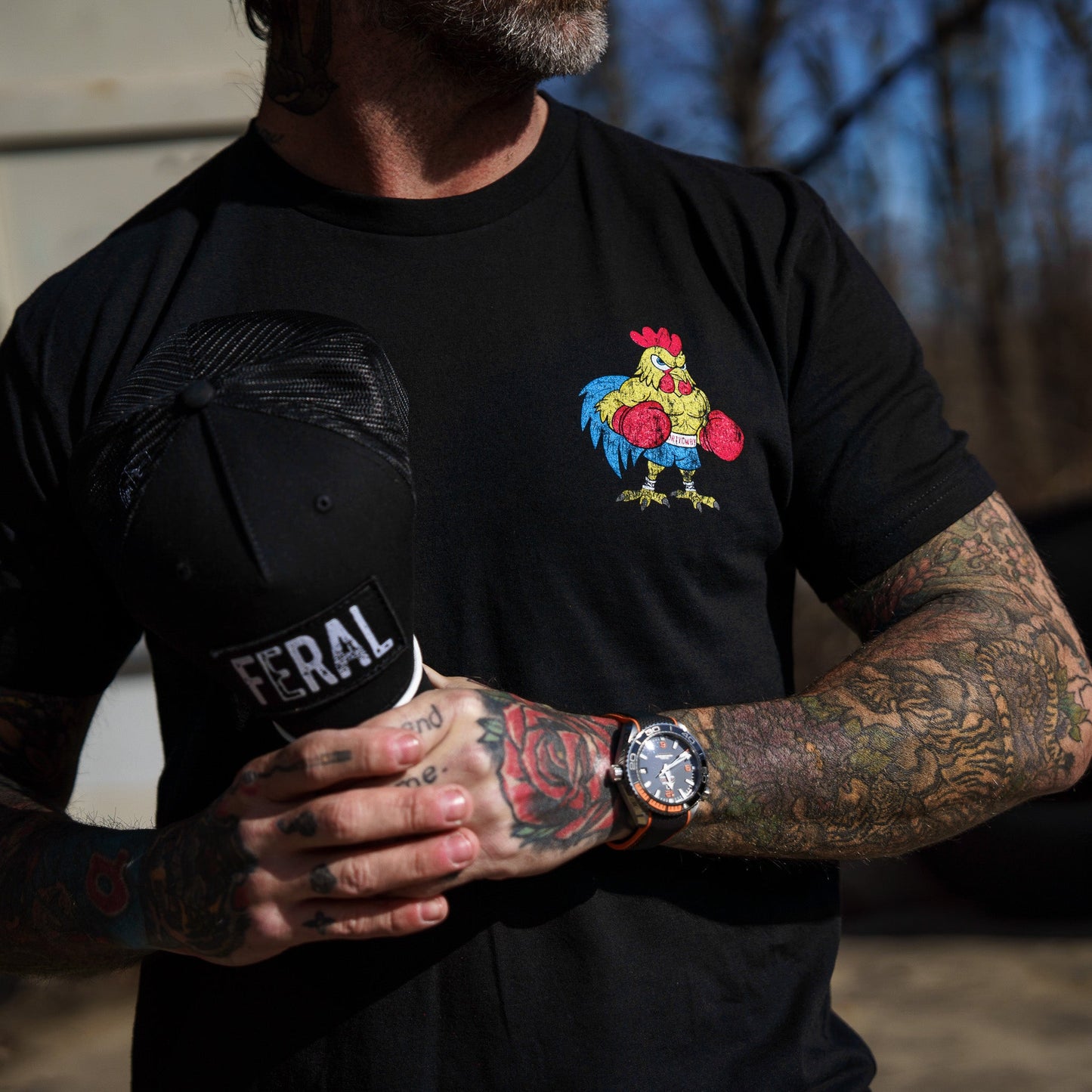 Boxing Chicken Strong Men's T-Shirt