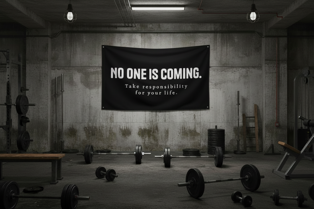 "No One Is Coming" Take Responsibility Flag | Firehouse & First Responder Decor