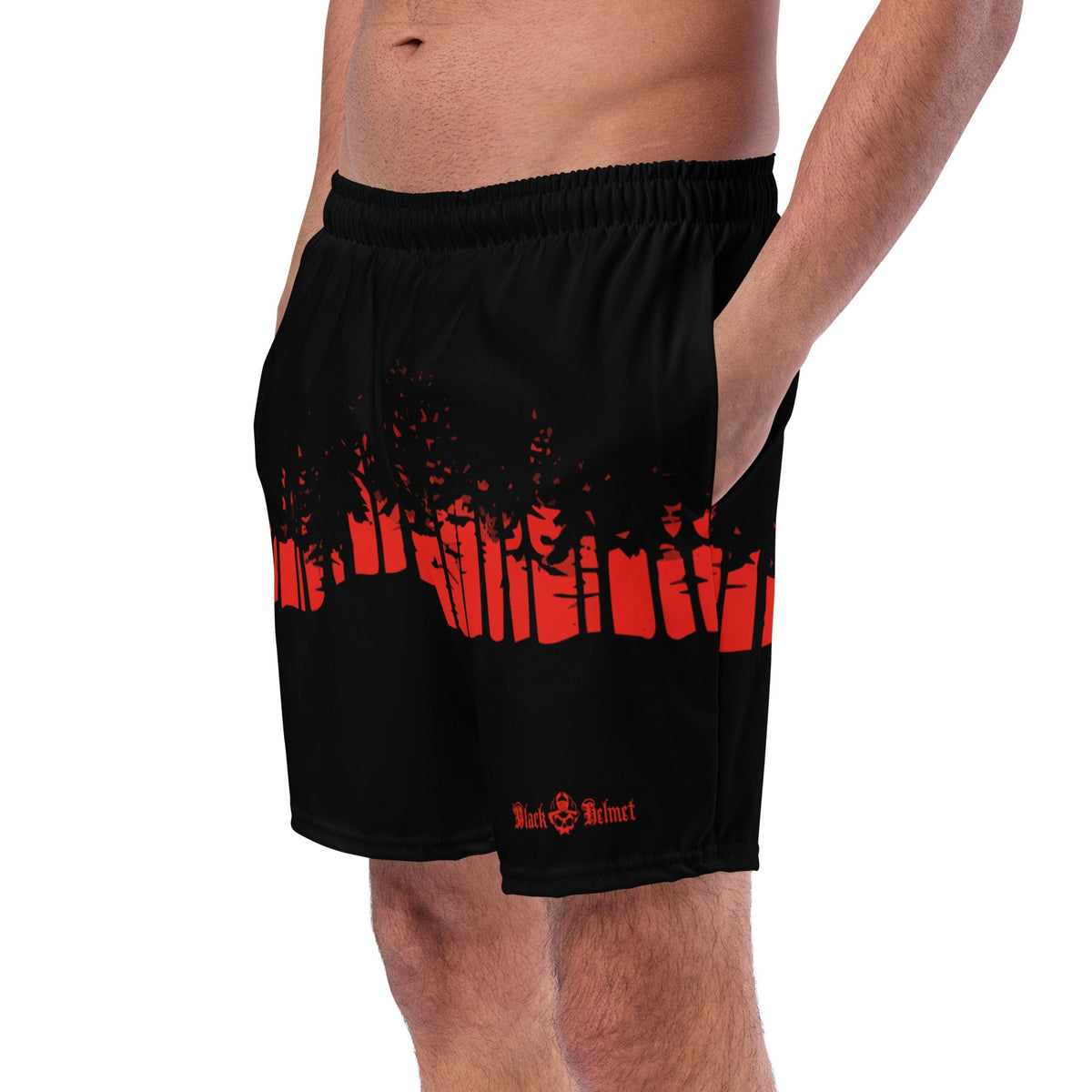 Forest Red Line Men's Swim Trunks