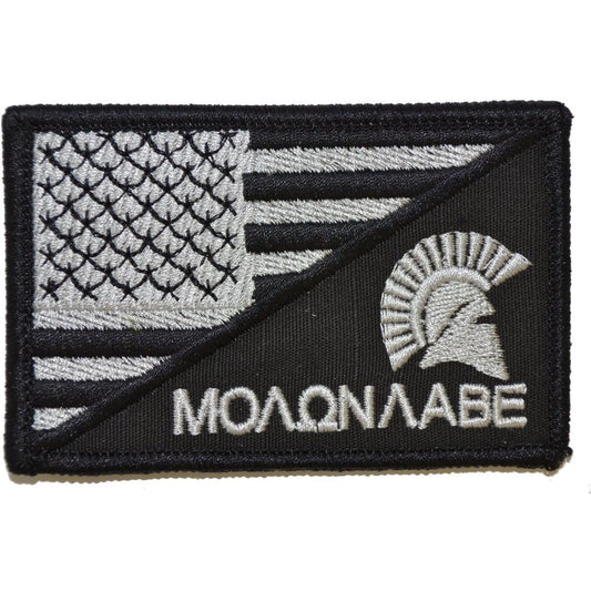 Molon Labe Spartan Helmet USA Flag - 2.25x3.5 Patch