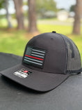 Load image into Gallery viewer, Thin Red Line American Flag PVC Patch Hat
