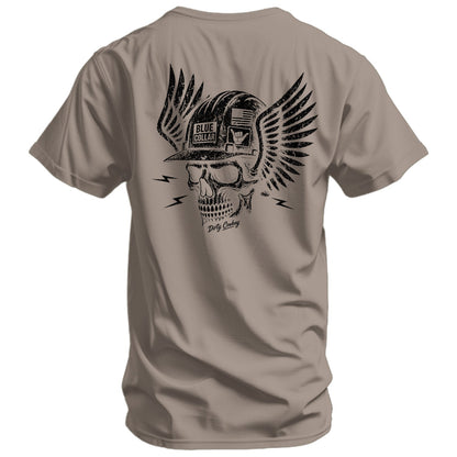 Blue Collar Skull Men's T-Shirt
