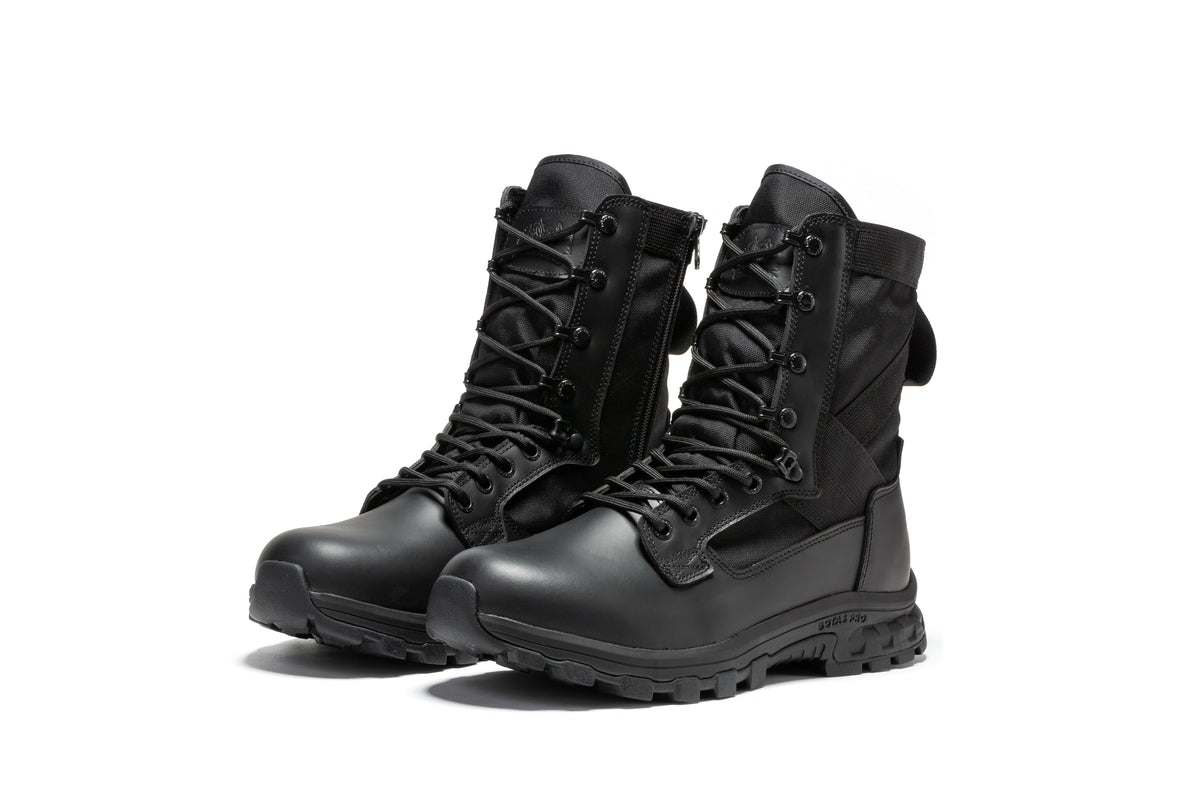 Botas Pro Black Men's 8 inch Side Zipper Military Tactical Boots BP401BK