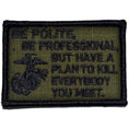 Load image into Gallery viewer, Be Polite, Be Professional USMC Mattis Quote - 2x3 Patch

