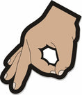 Load image into Gallery viewer, STICKER - Gotcha Circle Fingers - If you look you get hit! -  3"
