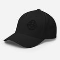 Load image into Gallery viewer, Black 3D Puff Skull Logo Flexfit Hat
