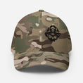 Load image into Gallery viewer, Black 3D Puff Skull Logo Flexfit Hat
