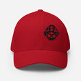 Load image into Gallery viewer, Black 3D Puff Skull Logo Flexfit Hat
