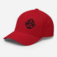 Load image into Gallery viewer, Black 3D Puff Skull Logo Flexfit Hat
