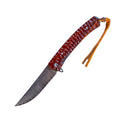 Load image into Gallery viewer, Damascus Flipper Knife Scraped Wood Handle Liner Lock 3.75" Blade 8.2" EDC
