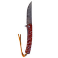 Load image into Gallery viewer, Damascus Flipper Knife Scraped Wood Handle Liner Lock 3.75" Blade 8.2" EDC
