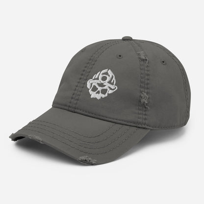 Skull Logo Distressed Dad Hat