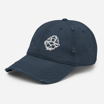 Skull Logo Distressed Dad Hat