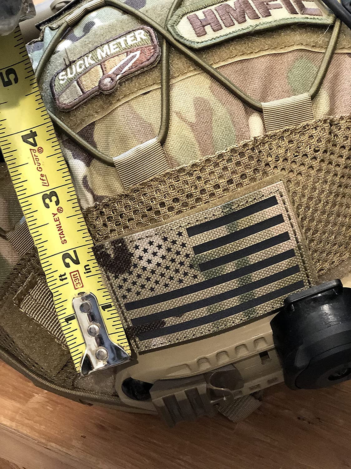 (PAIR of TWO) Reflective 3D US Flag Patch with Hook and Loop