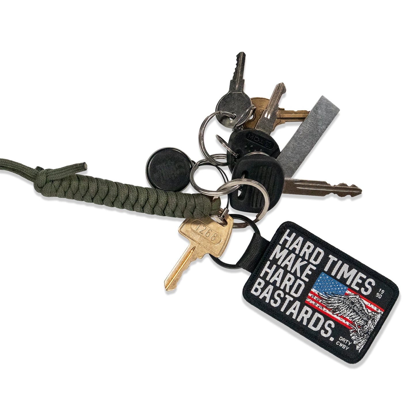 Hard Times Make Hard Bastards Flight Tag Keychain