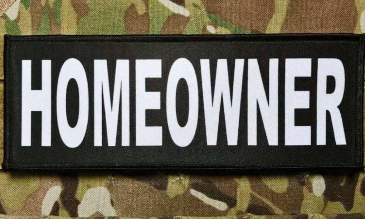 HOMEOWNER Patches (3” x 10”) Pair of Reflective Hook and Loop
