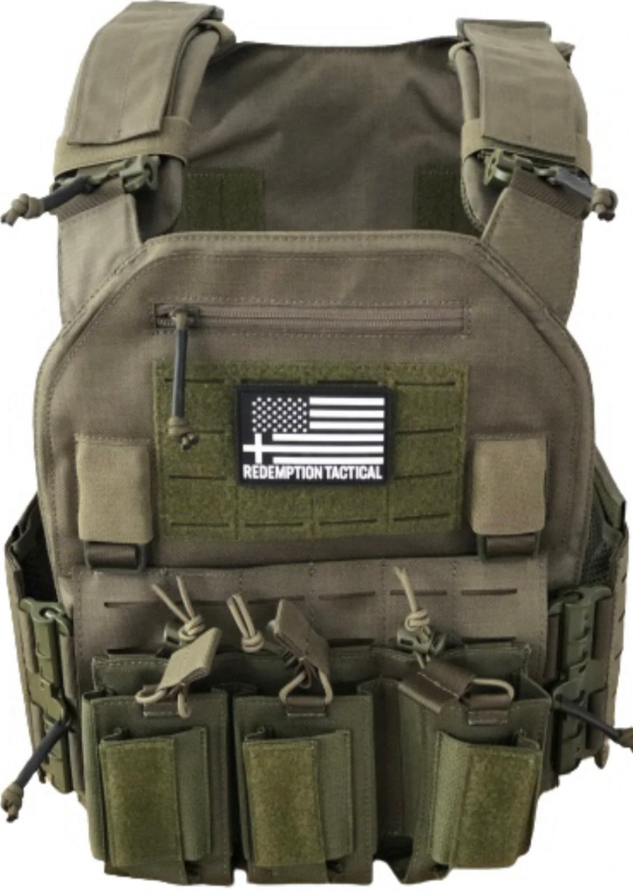 Redemption Tactical Crusader 2.0® l St. Michael FULL ARMOR KIT COMBO PACKAGE with Crusader 2.0 +IFAK Medical Kit + LEVEL IV  (2) 10x12 Front/Back Plates (2) 6x6 Side Plates (Level IV Ceramic)