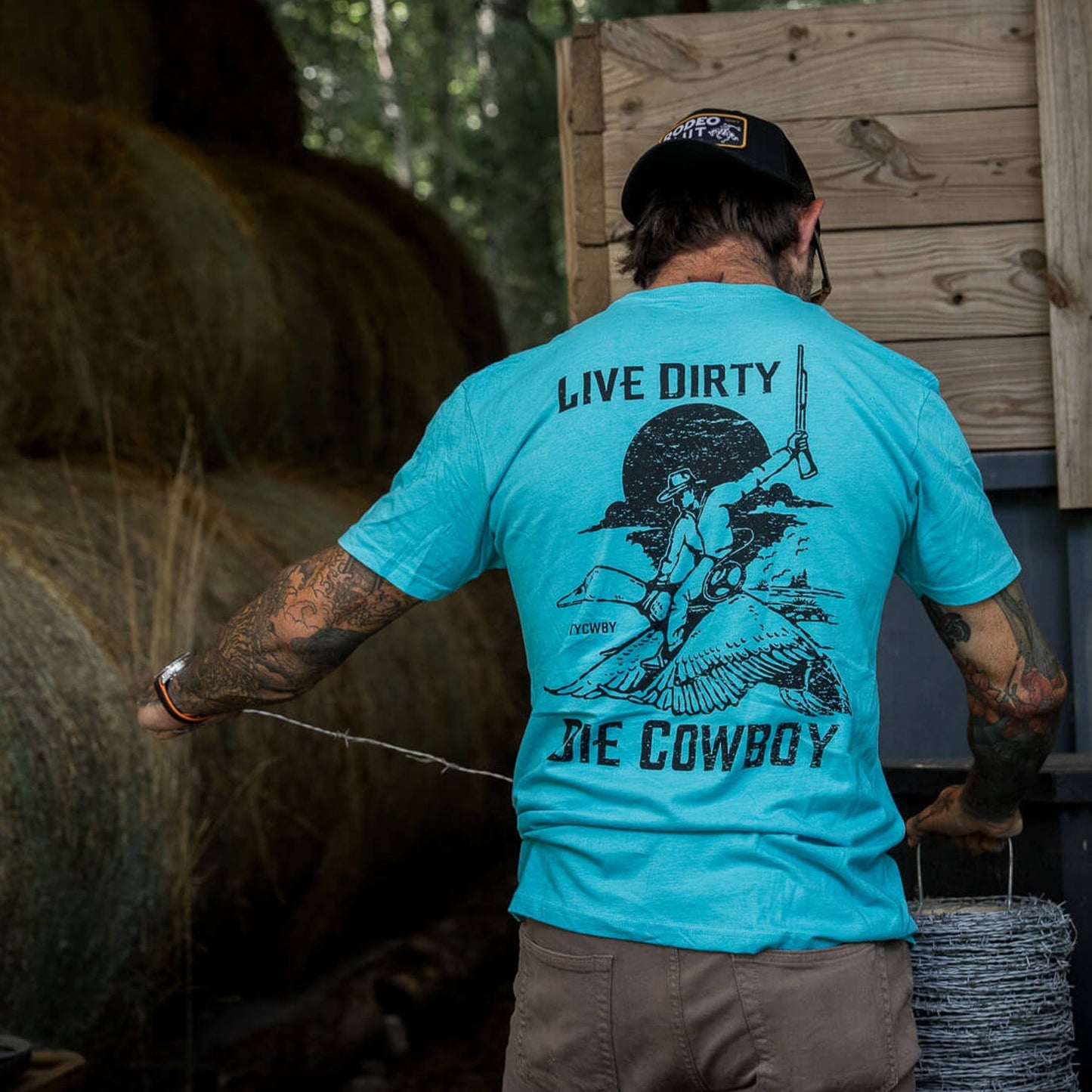 Live Dirty. Die Cowboy Men's T-Shirt