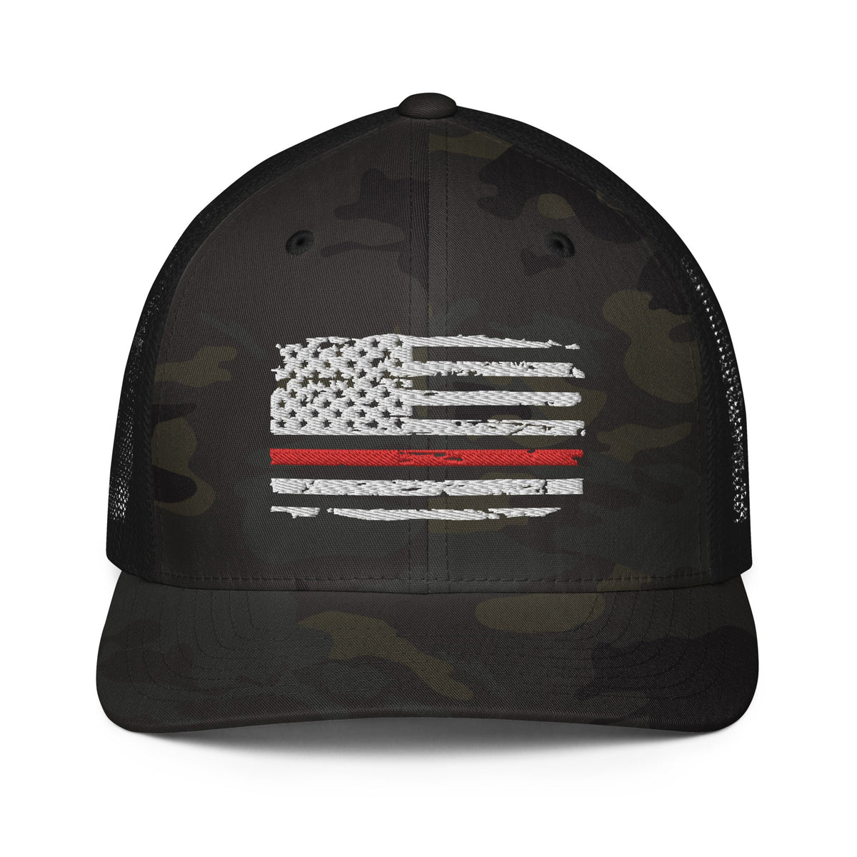 Thin Red Line USA Flag Mesh Back Trucker Hat