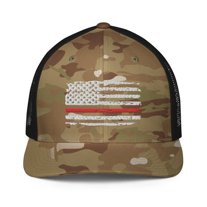 Thin Red Line USA Flag Mesh Back Trucker Hat