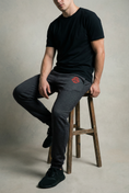 Load image into Gallery viewer, Red Skull Logo Embroidered Joggers
