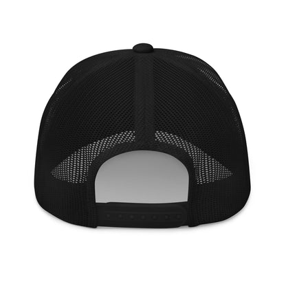 Red 3D Puff Skull Logo Trucker Hat