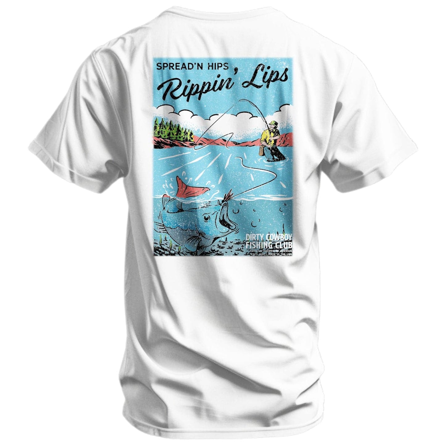 Spreadin' Hips & Rippin' Lips Fishing Club Men's T-Shirt