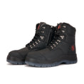 Load image into Gallery viewer, ROCKROOSTER Kensington Black 7 inch Zip-sided Steel Toe Leather Work Boots AK245Z
