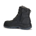 Load image into Gallery viewer, ROCKROOSTER Kensington Black 7 inch Zip-sided Steel Toe Leather Work Boots AK245Z
