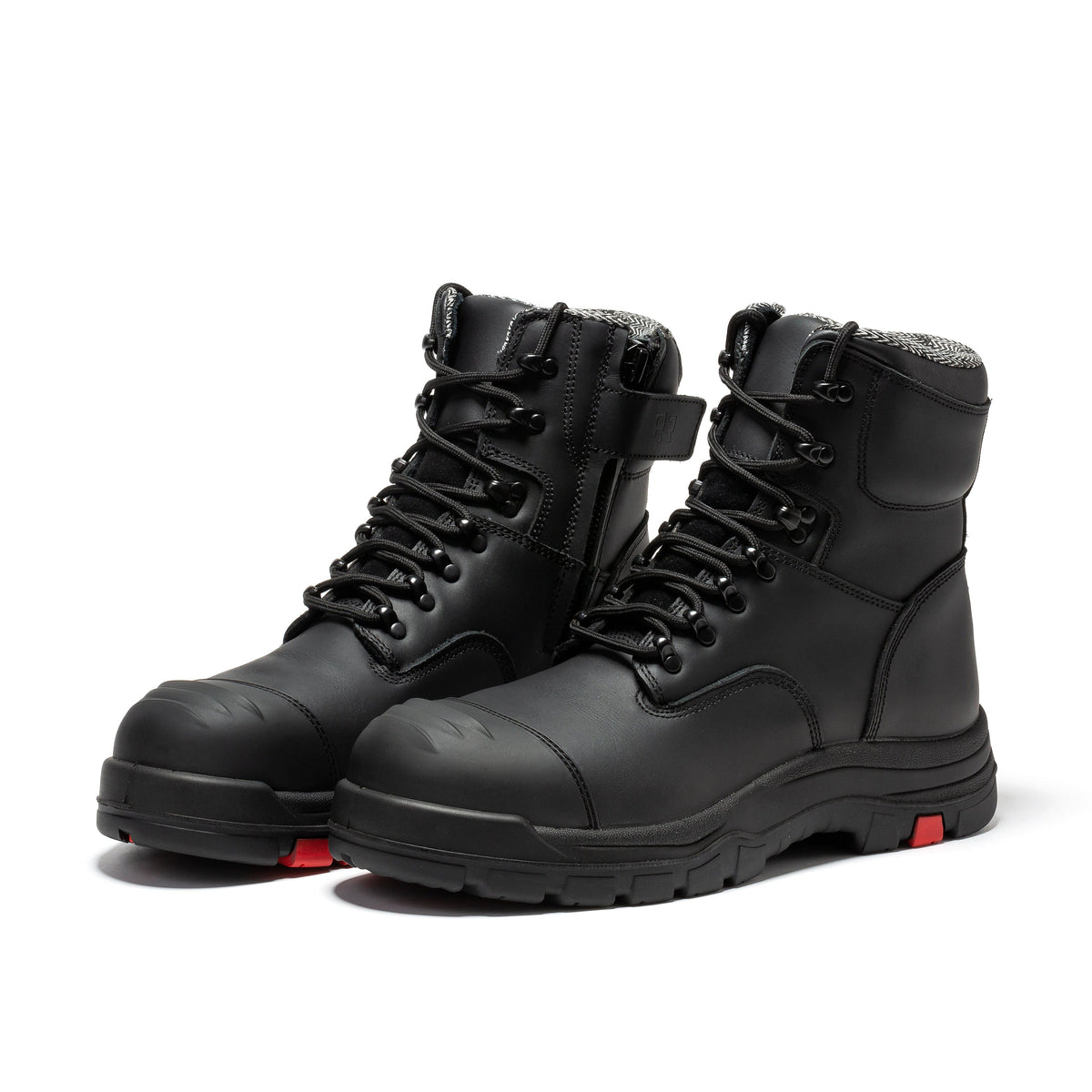 ROCKROOSTER Roslyn Black 7 inch Zip-sided Composite Toe Leather Work Boots CP245Z