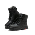 Load image into Gallery viewer, ROCKROOSTER Roslyn Black 7 inch Zip-sided Composite Toe Leather Work Boots CP245Z
