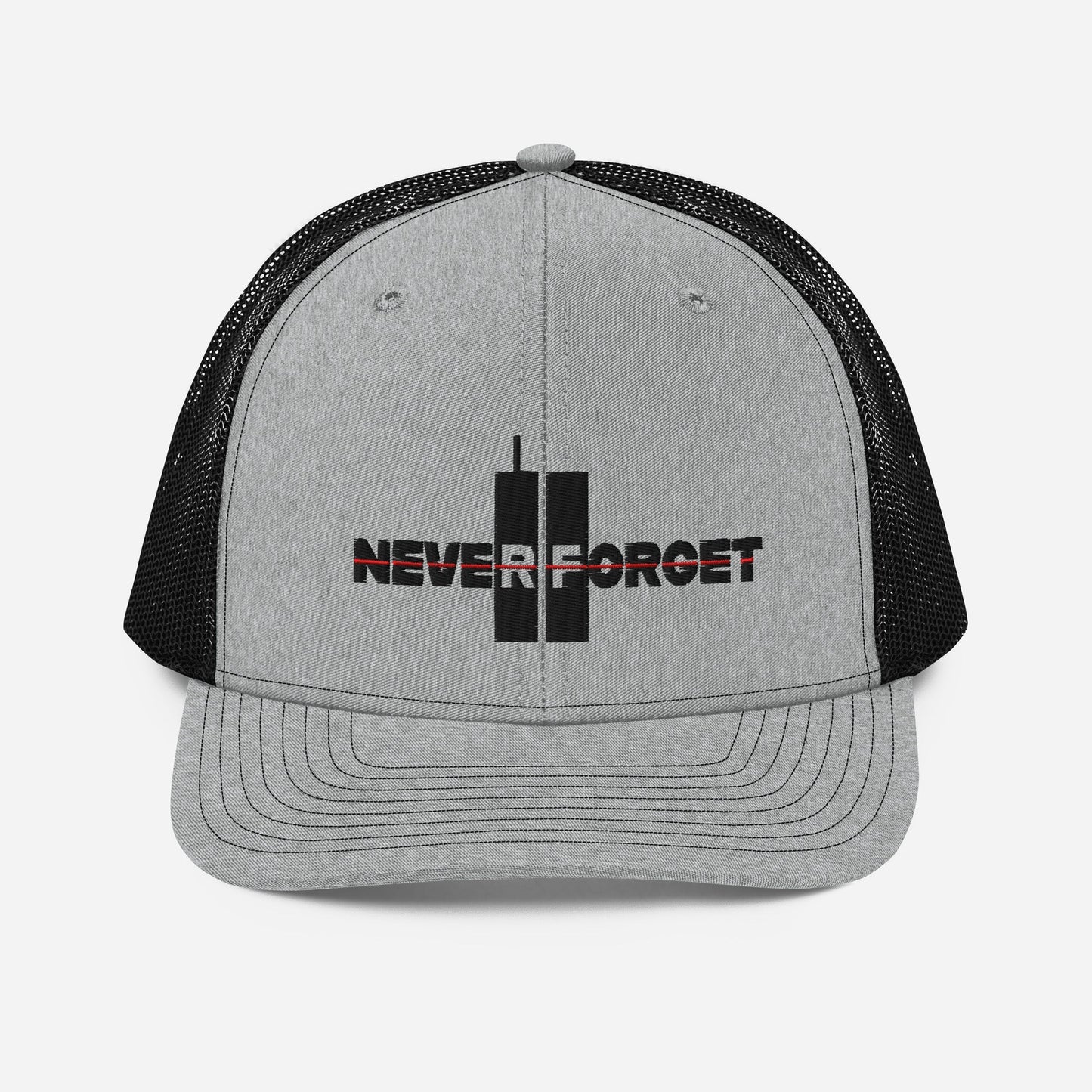 Never Forget 9/11 Thin Red Line Trucker Hat