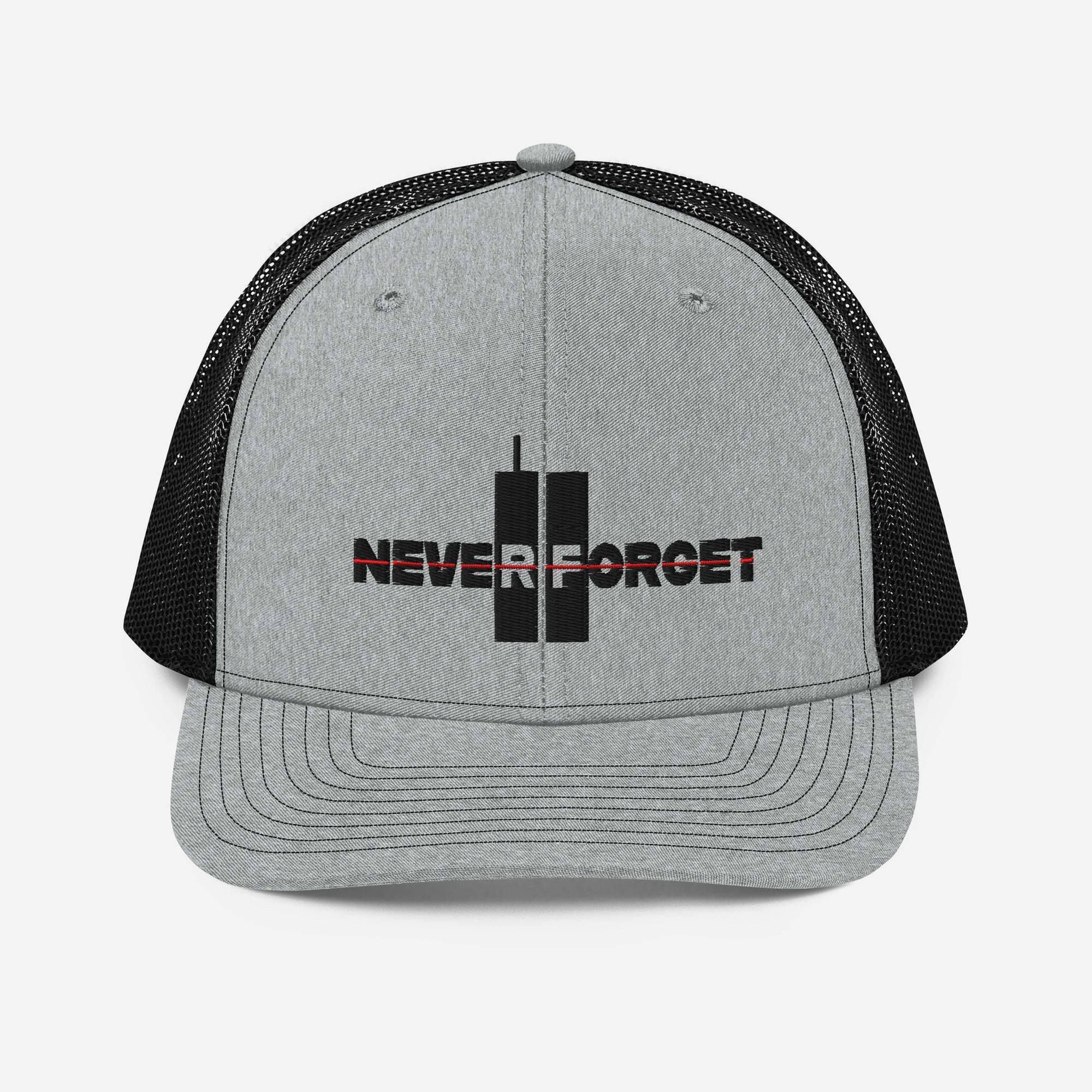 Never Forget 9/11 Thin Red Line Trucker Hat