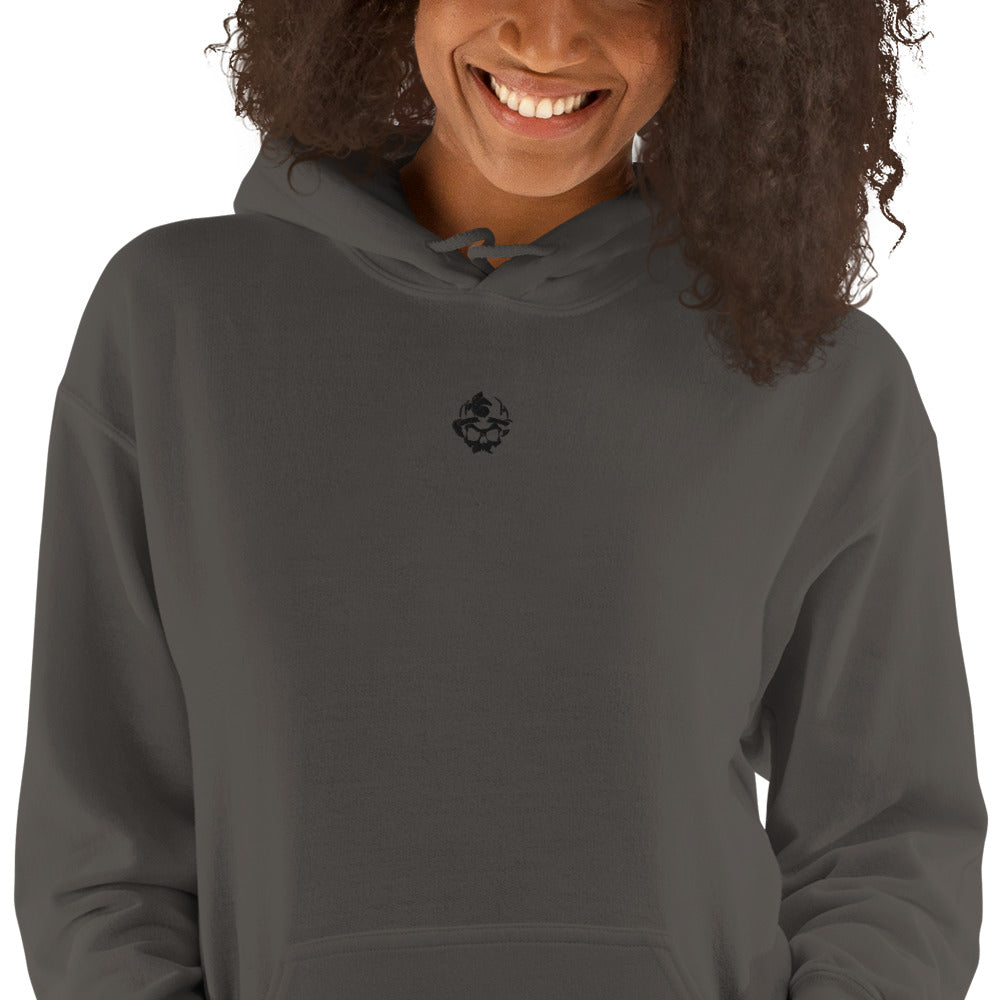 Embroidered Skull Logo Pullover Hoodie