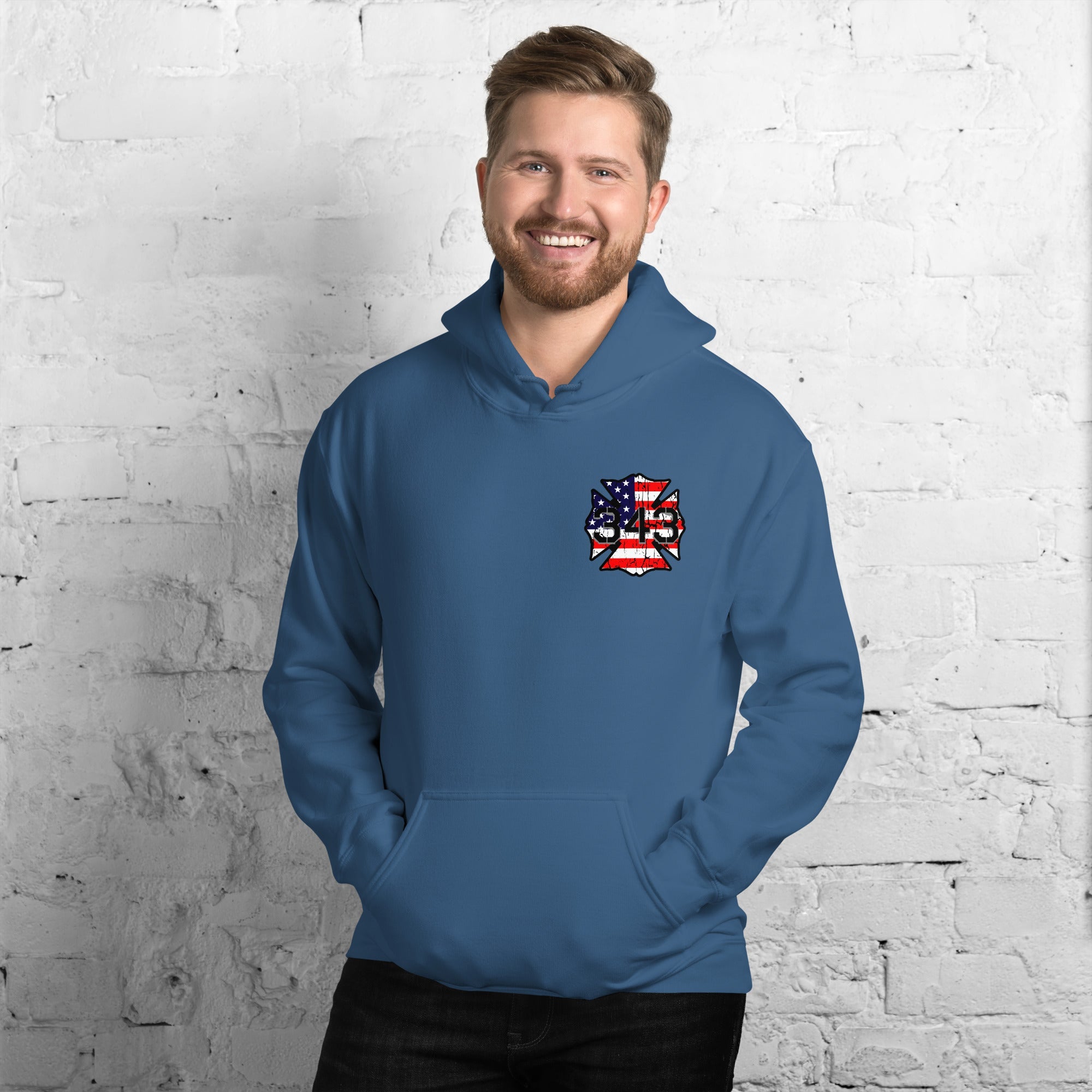 343 Never Forget Pullover Pocket Hoodie