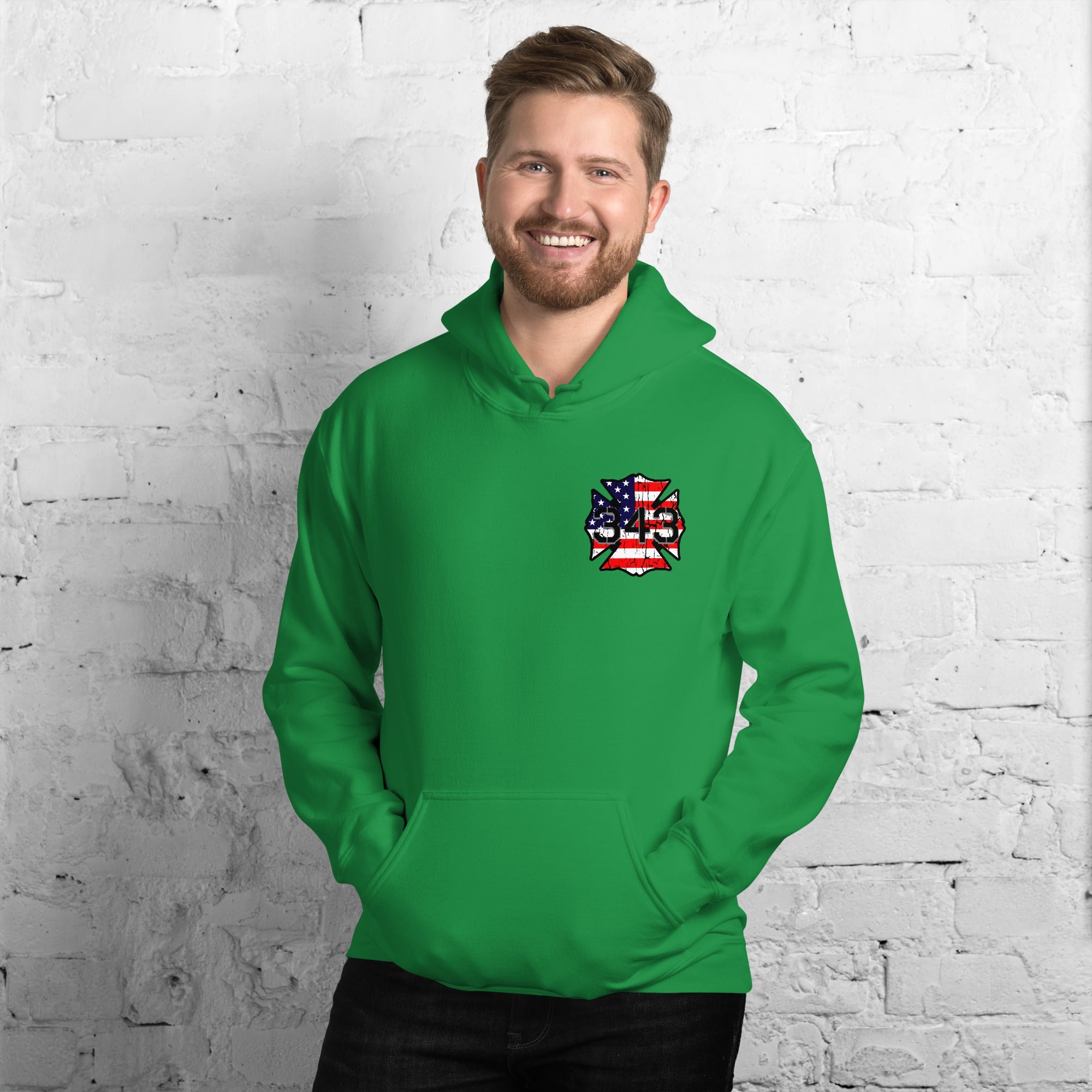 343 Never Forget Pullover Pocket Hoodie