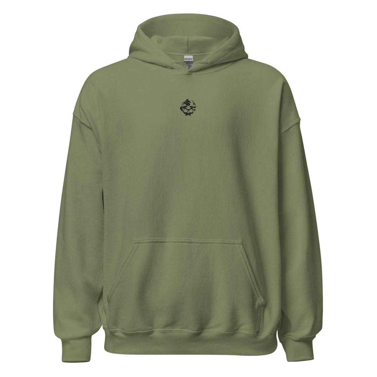 Embroidered Skull Logo Pullover Hoodie