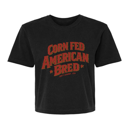 Corn Fed American Bred Women's Heavyweight Crop Tee